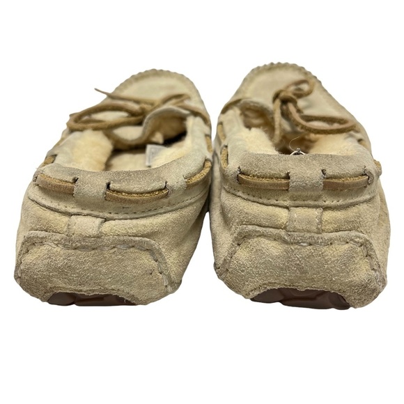 UGG AUSTRALIA Moccasins Cream Suede Leather Flats Slippers 5612 Sherpa Shoes 6 - Picture 6 of 16